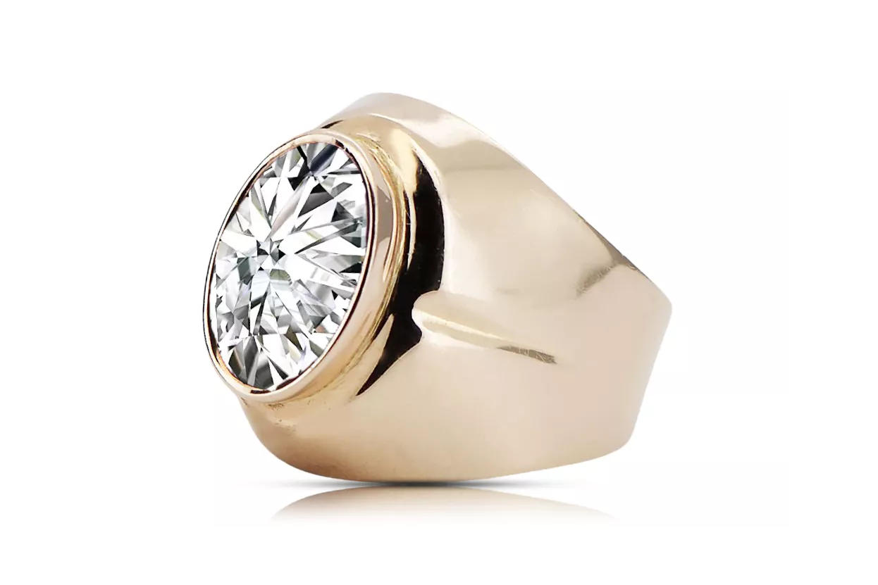 Kubický zirkón. Originál Vintage 14K Produkt s ružovým zlatým krúžkom Vintage šperky VRC296R